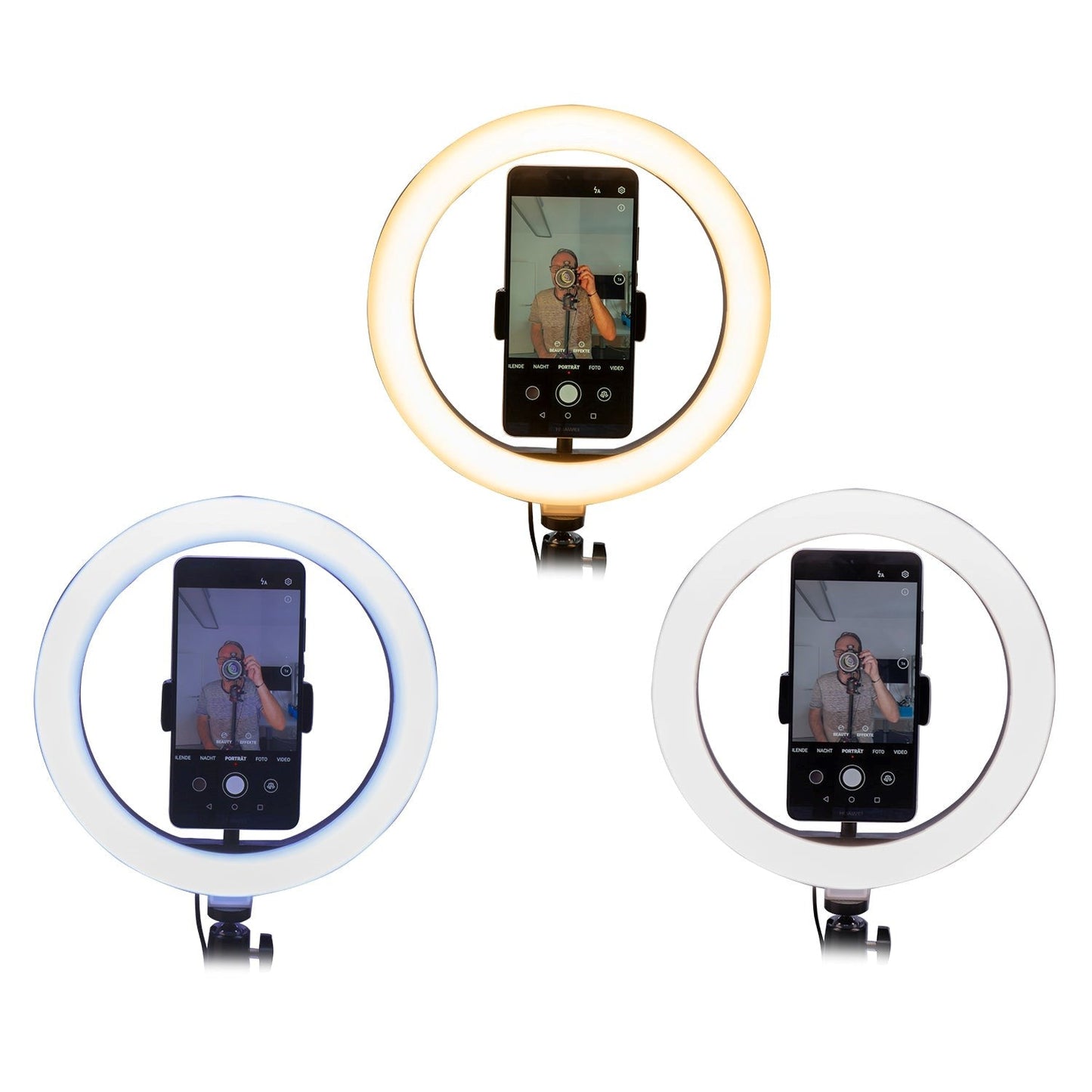 4smarts LoomiPod Mini Selfie Tripod m. LED Ring Light, Holder & Stativ