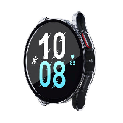 Samsung Galaxy Watch 7 / 6 / 5 / 4 / FE (40mm) Hård Plast Cover m. Indbygget Skærmbeskyttelse - Gennemsigtig