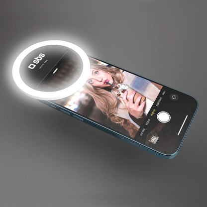 SBS Mini Selfie Ring Light for Smartphone - Svart