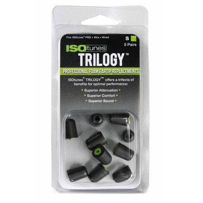 ISOtunes Ørepropper S (Small) til ISOtunes In-Ear Headset - 5 Par - Sort