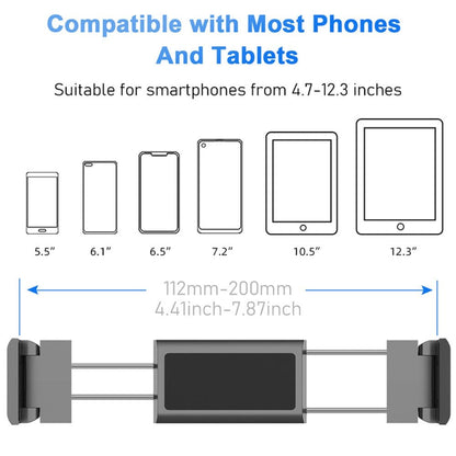 Universal Mobil & Tabletholder Til Nakkestøtte (11.2-20cm) - Sort